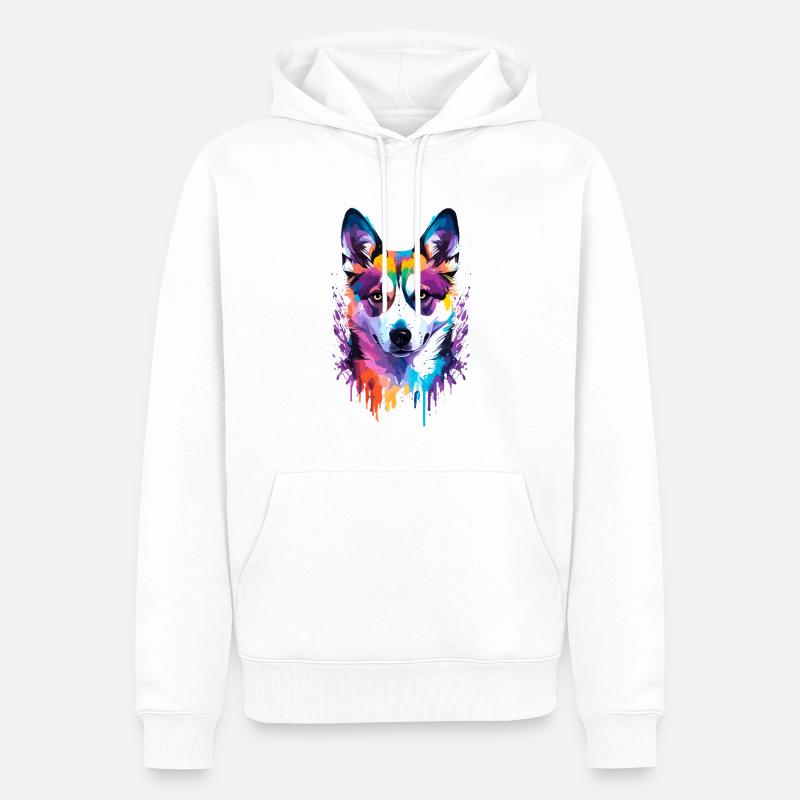 Alaskan Klee Kai - Männer Premium Bio Hoodie - Weiß