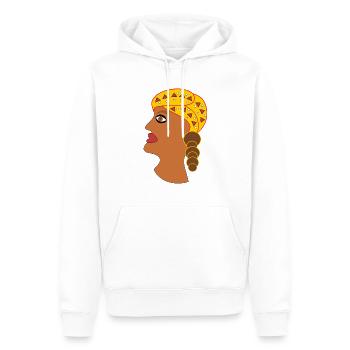 Motif ethnique féminin - Sweat à capuche Premium bio Homme - blanc - Devant - Nico (187cm)