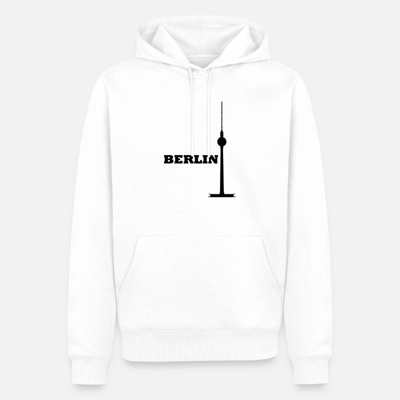Fernsehturm Berlin Design - Männer Premium Bio Hoodie - Weiß