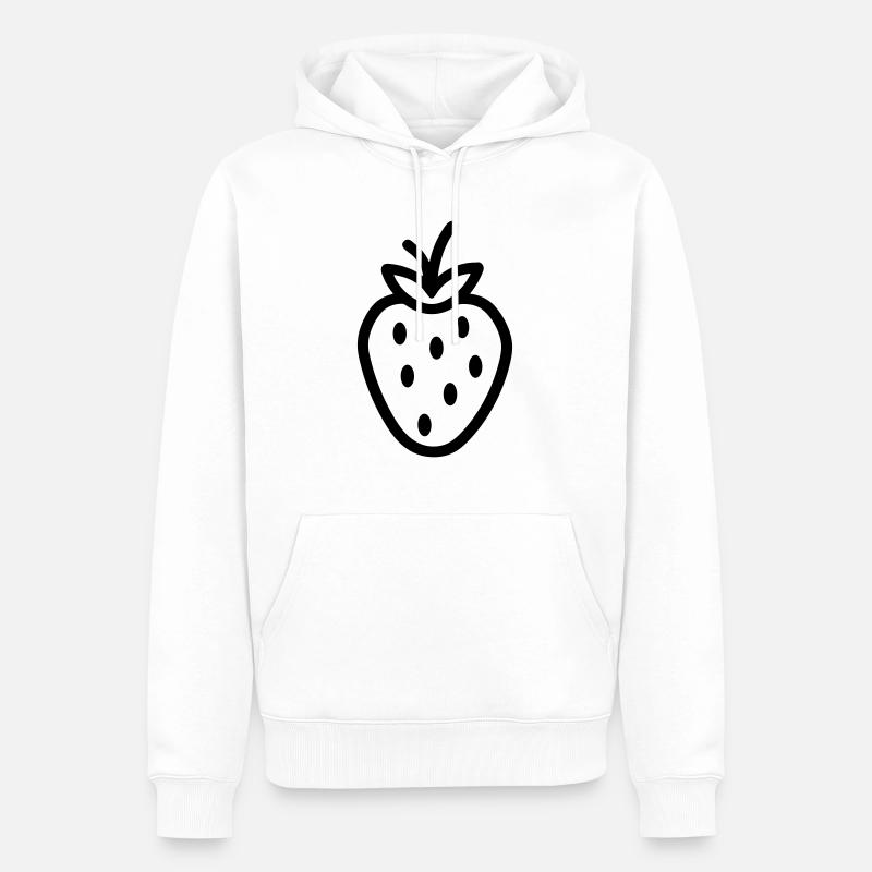 fraise - Sweat à capuche Premium bio Homme - blanc