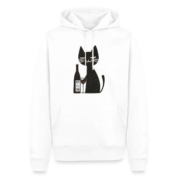 Nomu Neko - The Ultimate Wine Cat - Men’s Premium Organic Hoodie - white - Front - Nico (187cm)