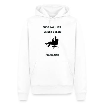 Manager - Männer Premium Bio Hoodie - Weiß - Vorne - Nico (187cm)