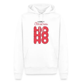 merry christmas hohoho - Men’s Premium Organic Hoodie - white - Front - Nico (187cm)
