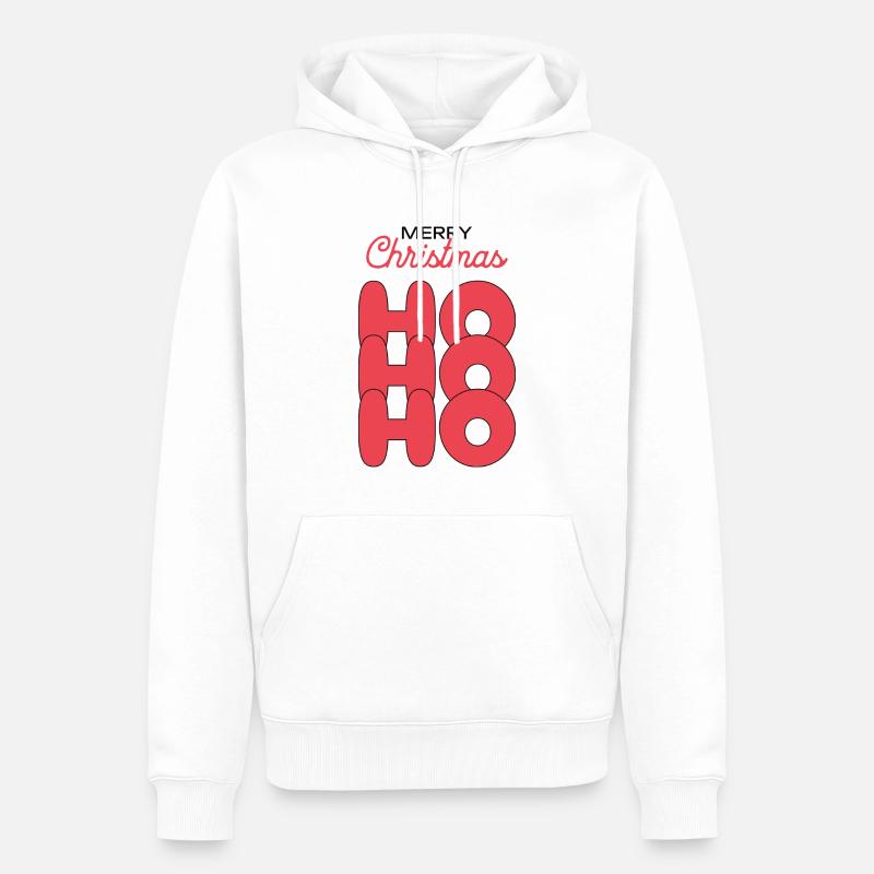Joyeux Noël Hohoho - Sweat à capuche Premium bio Homme - blanc
