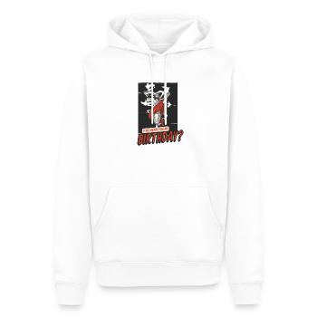 Noël Jésus Vous êtes tous prêts pour mon anniversaire - Sweat à capuche Premium bio Homme - blanc - Devant - Nico (187cm)