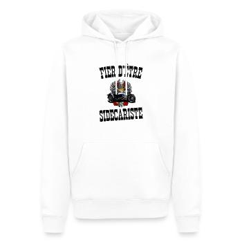 fier d'être sidecariste - Sweat à capuche Premium bio Homme - blanc - Devant - Nico (187cm)