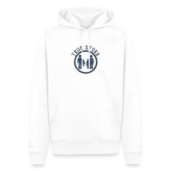 Idée cadeau de pêche pêcheur Couple drôle histoire vraie - Sweat à capuche Premium bio Homme - blanc - Devant - Nico (187cm)