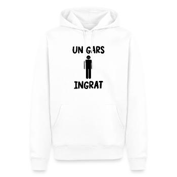 un gars ingrat - Sweat à capuche Premium bio Homme - blanc - Devant - Nico (187cm)