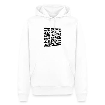 Lustiger Spruch Humor Geschenkidee Witzig Ironie - Männer Premium Bio Hoodie - Weiß - Vorne - Nico (187cm)