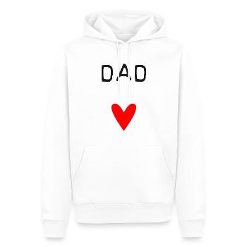 DAD. dad. FATHER'S DAY. HAPPY BIRTHDAY DAD - Men’s Premium Organic Hoodie - white - Front - Nico (187cm)