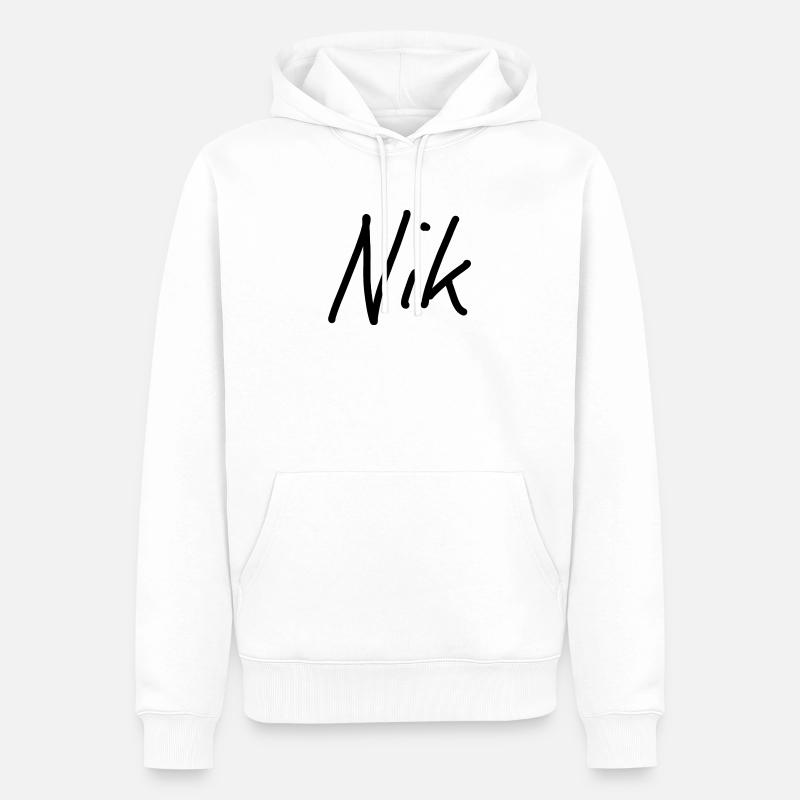 Nik - Sweat à capuche Premium bio Homme - blanc