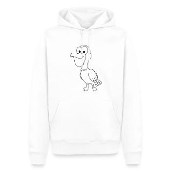 Pelikan Comic Animal - Sweat à capuche Premium bio Homme - blanc - Devant - Nico (187cm)