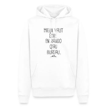 Randonnée humour cadeau homme femme randonnee - Sweat à capuche Premium bio Homme - blanc - Devant - Nico (187cm)