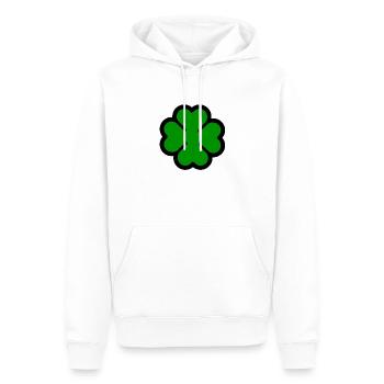 Glücksklee / Shamrock / Kleeblatt - Männer Premium Bio Hoodie - Weiß - Vorne - Nico (187cm)