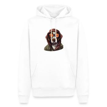 Fashion Dog Hipster - Men’s Premium Organic Hoodie - white - Front - Nico (187cm)