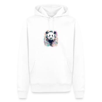 Panda, Kopfhörer,panda mit kopfhörer, illustration - Männer Premium Bio Hoodie - Weiß - Vorne - Nico (187cm)