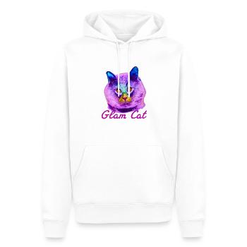 Glam cat,katze,pink, glamourös, schielend - Männer Premium Bio Hoodie - Weiß - Vorne - Nico (187cm)