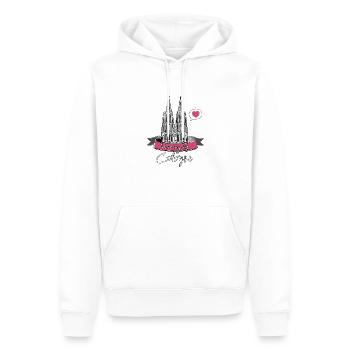 Cologne Cathédrale, Cologne,Cologne Amour, Cœur, Ville, Cologne - Sweat à capuche Premium bio Homme - blanc - Devant - Nico (187cm)