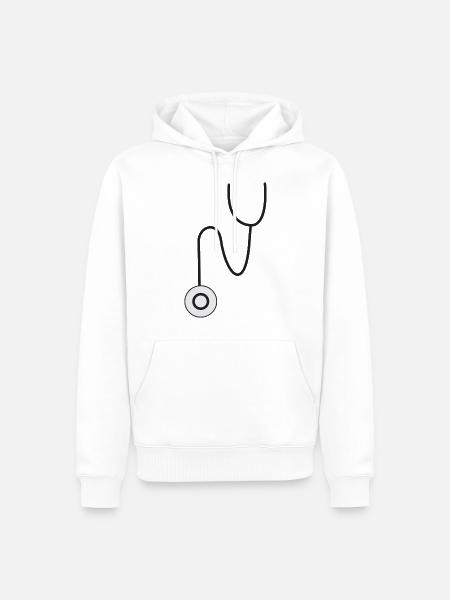 Arzt Stethoskop - Männer Premium Bio Hoodie - Weiß
