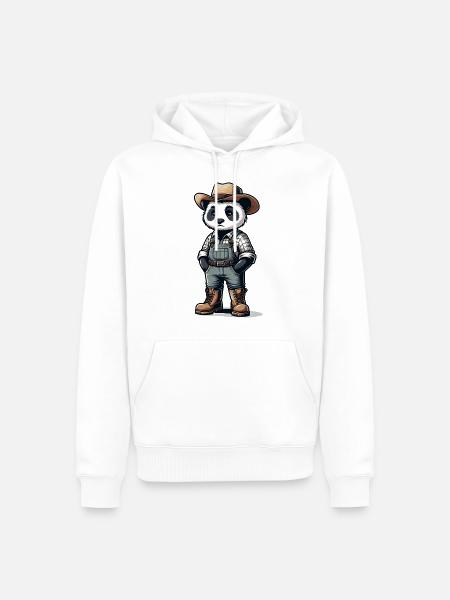 Cute Panda Farmer - Männer Premium Bio Hoodie - Weiß