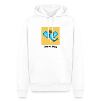 Grand jour éléphant - Sweat à capuche Premium bio Homme - blanc - Devant - Nico (187cm)