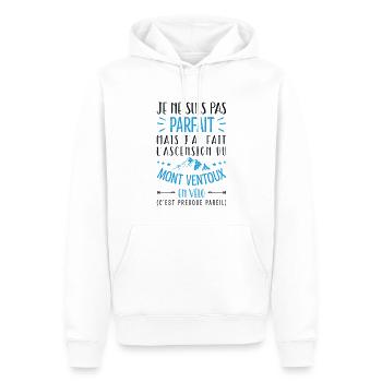 Parfait Mont Ventoux en Vélo Humour Vélo Cycliste - Sweat à capuche Premium bio Homme - blanc - Devant - Nico (187cm)