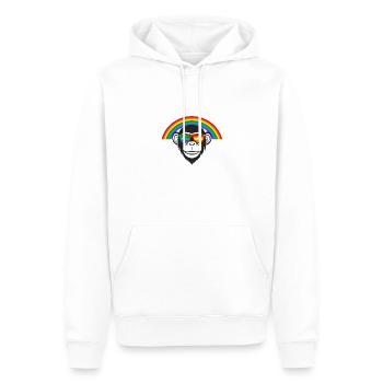 Singe, LGTB, Arc-en-ciel, Lunettes de soleil, Coloré - Sweat à capuche Premium bio Homme - blanc - Devant - Nico (187cm)