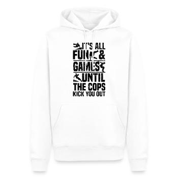 Parkour - Sweat à capuche Premium bio Homme - blanc - Devant - Nico (187cm)