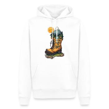 La randonnée me rend heureux - Sweat à capuche Premium bio Homme - blanc - Devant - Nico (187cm)