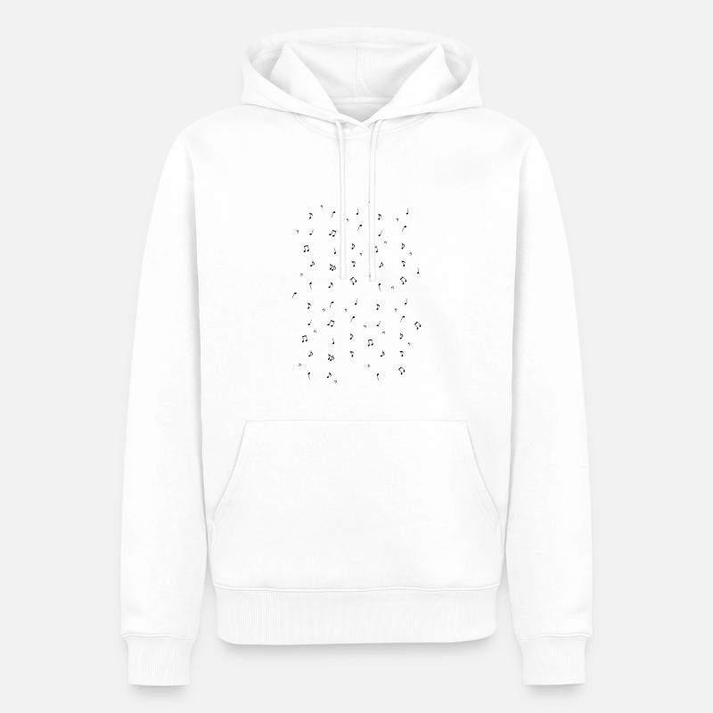 Notes de musique dansantes - Sweat à capuche Premium bio Homme - blanc