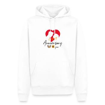 Happy 4Year Anniversary - Männer Premium Bio Hoodie - Weiß - Vorne - Nico (187cm)