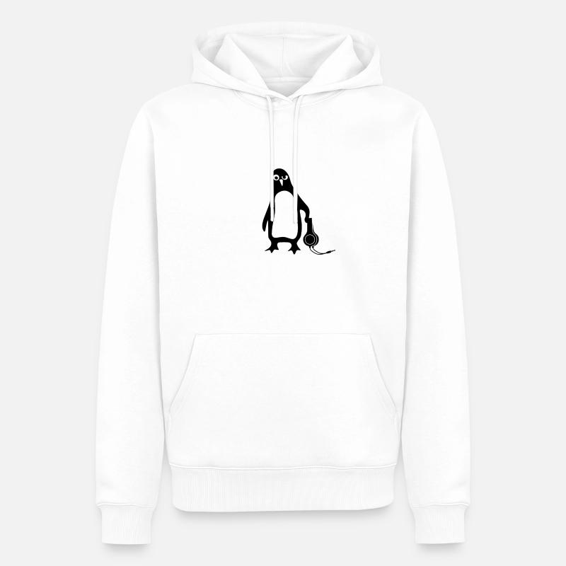 Penguin Linux - Sweat à capuche Premium bio Homme - blanc