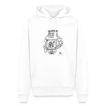 Finn Coles - Robot Black on light - Men’s Premium Organic Hoodie - white - Front - Nico (187cm)
