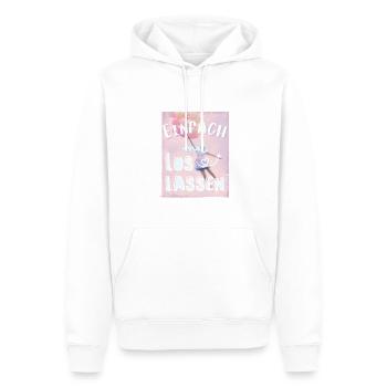 Einfach mal loslassen! Motivationsspruch Neubeginn - Männer Premium Bio Hoodie - Weiß - Vorne - Nico (187cm)