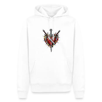 Cœur courageux - Sweat à capuche Premium bio Homme - blanc - Devant - Nico (187cm)