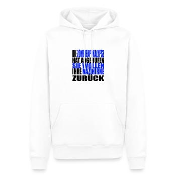 AfD stoppen gegen rechts Demokratie Vielfalt links - Männer Premium Bio Hoodie - Weiß - Vorne - Nico (187cm)