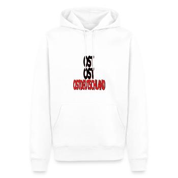 Osten Ossi DDR Ost stolz Trabi Geschenk Nostalgie - Männer Premium Bio Hoodie - Weiß - Vorne - Nico (187cm)