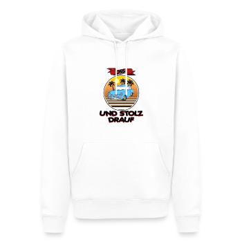 Osten Ossi DDR Ost stolz Trabi Geschenk Nostalgie - Männer Premium Bio Hoodie - Weiß - Vorne - Nico (187cm)