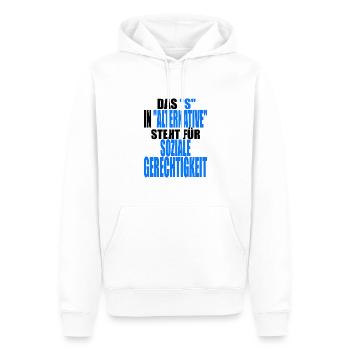 AfD stoppen gegen rechts Demokratie Vielfalt links - Männer Premium Bio Hoodie - Weiß - Vorne - Nico (187cm)