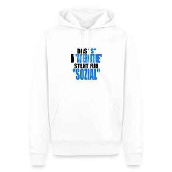 AfD stoppen gegen rechts Demokratie Vielfalt links - Männer Premium Bio Hoodie - Weiß - Vorne - Nico (187cm)