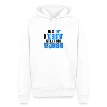 AfD stoppen gegen rechts Demokratie Vielfalt links - Männer Premium Bio Hoodie - Weiß - Vorne - Nico (187cm)
