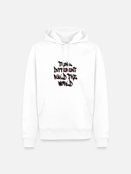 Think Different construit le monde - Sweat à capuche Premium bio Homme - blanc