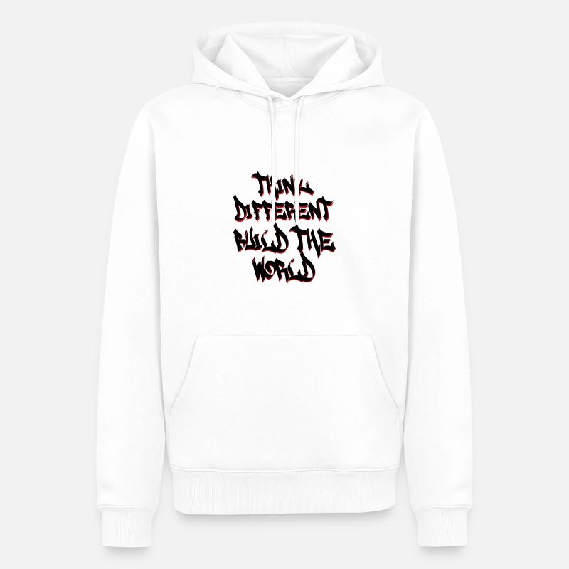 Think Different construit le monde - Sweat à capuche Premium bio Homme - blanc