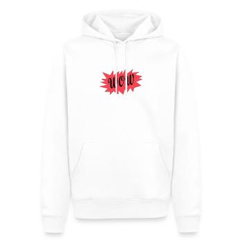 WOW - Männer Premium Bio Hoodie - Weiß - Vorne - Nico (187cm)