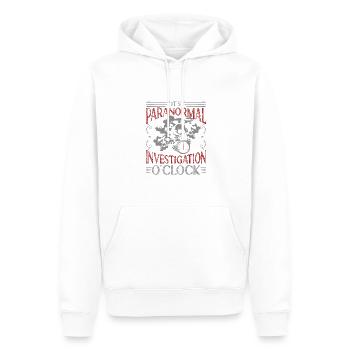 Chasseur de fantômes professionnel Drôle Paranormal O’clock - Sweat à capuche Premium bio Homme - blanc - Devant - Nico (187cm)