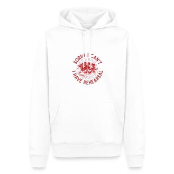 Le théâtre musical n’est pas sous les feux de la rampe, mais nous brillons - Sweat à capuche Premium bio Homme - blanc - Devant - Nico (187cm)