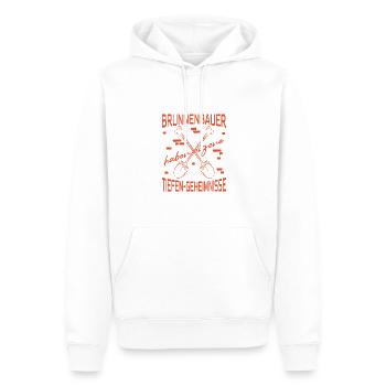 Well builder saying have deep secrets - Men’s Premium Organic Hoodie - white - Front - Nico (187cm)