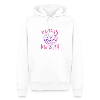 Piano Pianiste Piano Love Piano - Sweat à capuche Premium bio Homme - blanc - Devant - Nico (187cm)