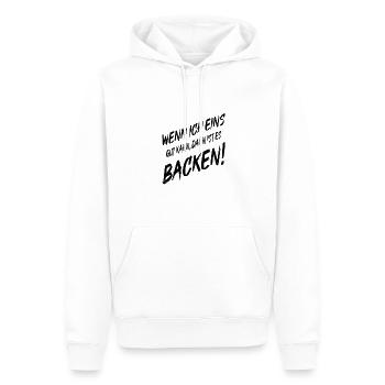 Backen Wenn Ich Eins Gut Kann Dann Backen - Männer Premium Bio Hoodie - Weiß - Vorne - Nico (187cm)
