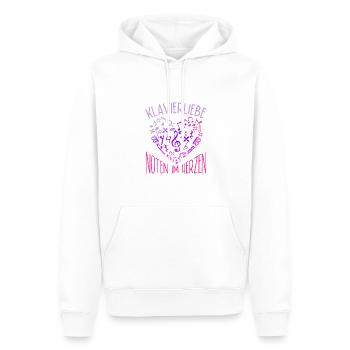 Klavier Pianist Noten Im Herz Piano - Männer Premium Bio Hoodie - Weiß - Vorne - Nico (187cm)